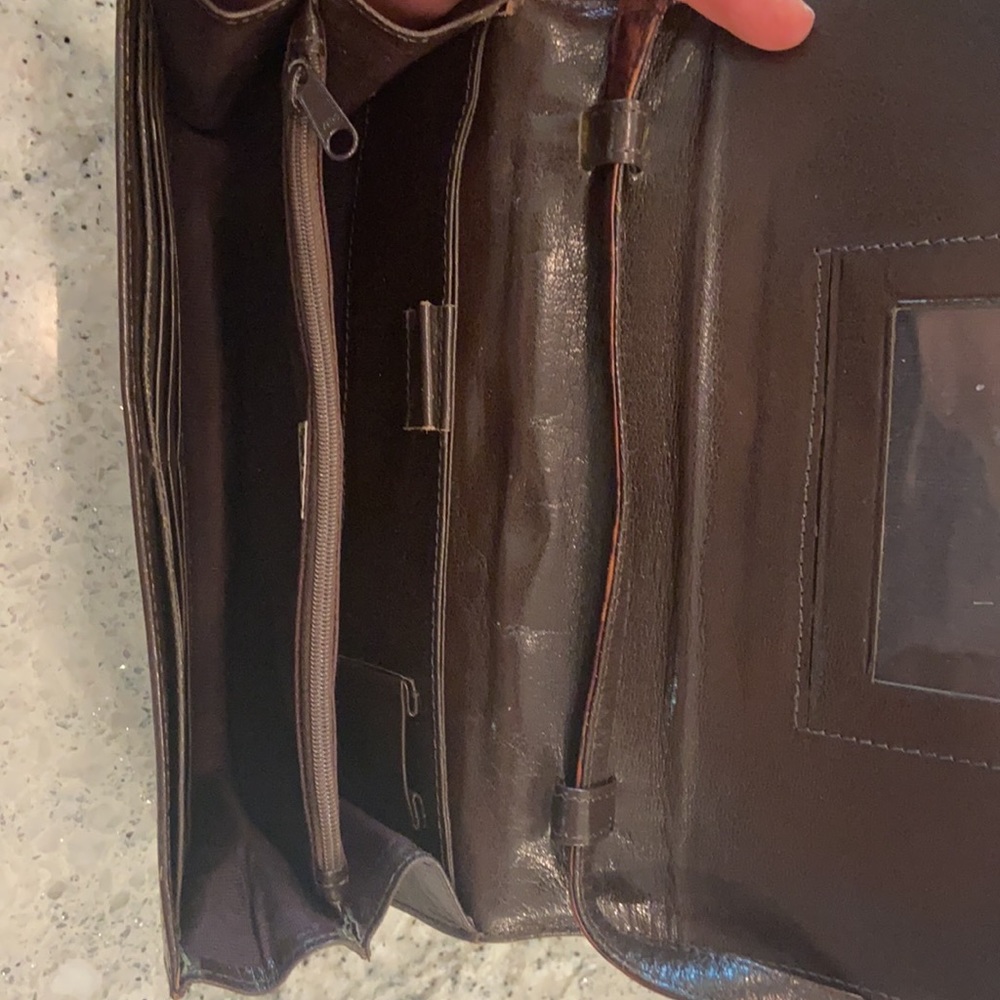 TUSK brown crocodile print cross body bag - Picture 3 of 4